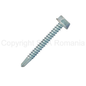 Surub Autoforant 4.8 x 45 RAL 8017 Pentru Acoperisuri Din Tabla Profilata, Cap Hexagonal, Otel Zincat, Seda Invest