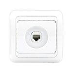 Priza Telefon Eco Simpla, Incastrata, Rama Inclusa, Alba, MF0012-06049